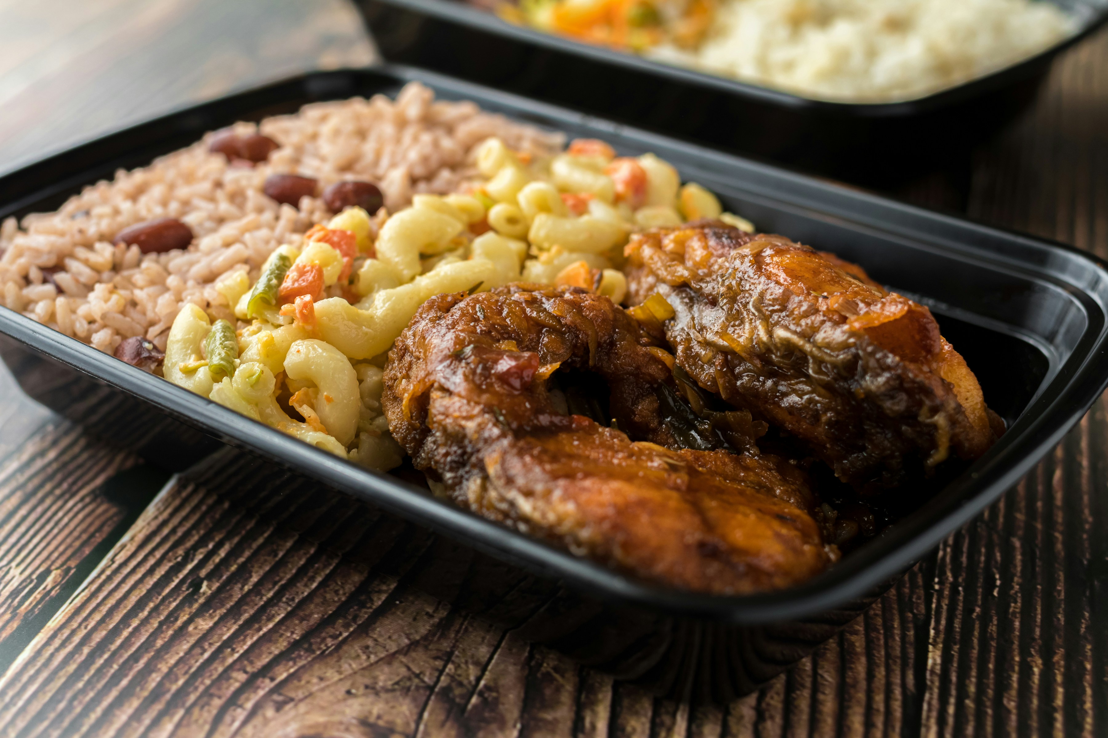 Rice and peas with sides